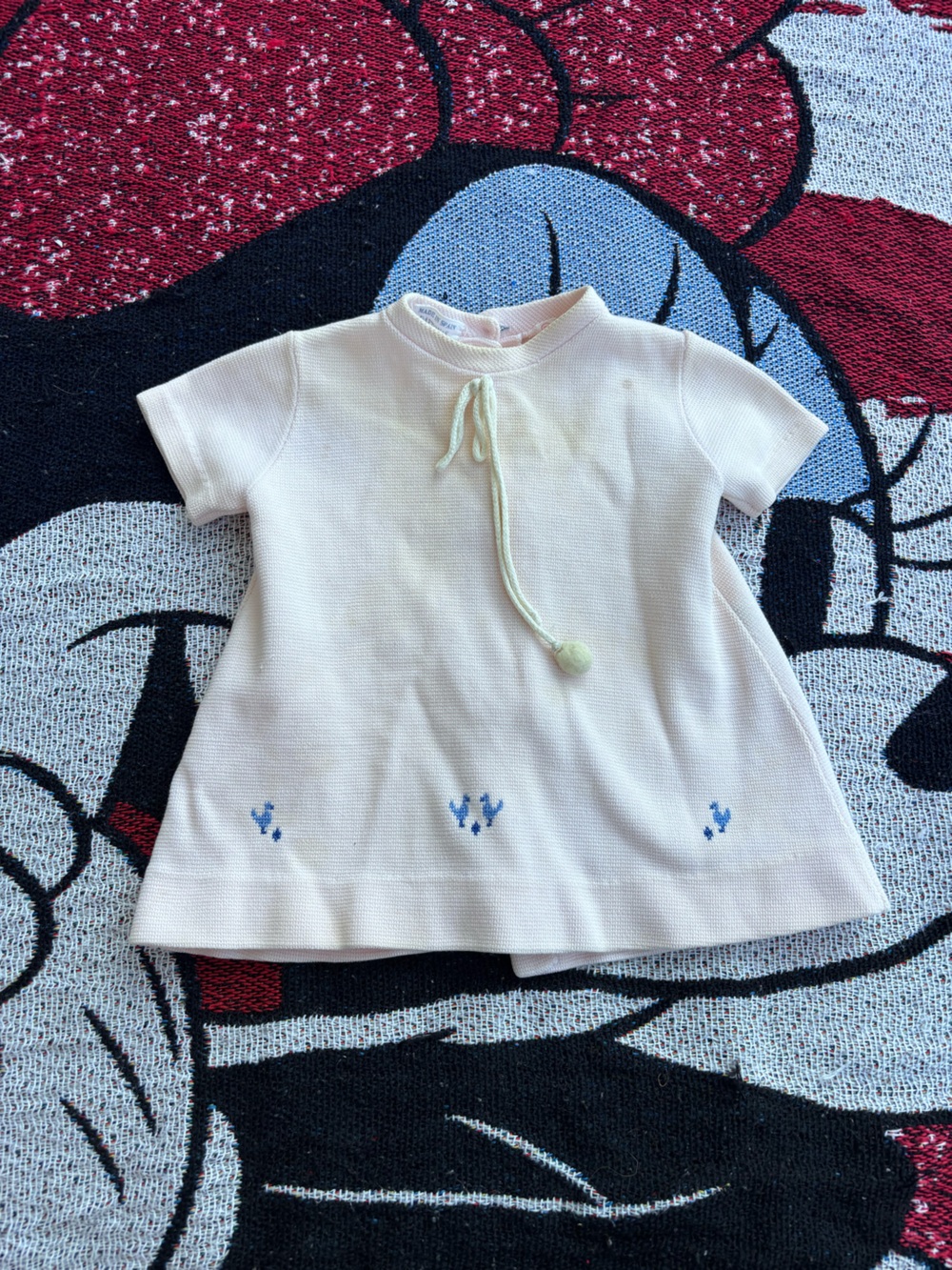 VINTAGE LIGHT PINK EMBROIDERED BIRD TODDLER SHIRT SIZE 2T